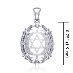 Star of David Natural Clear Quartz Pendant