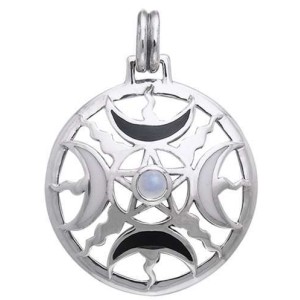 Magick Moon Silver Pendant with Gemstone