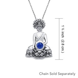 Buddha Time of Meditation Sapphire Pendant
