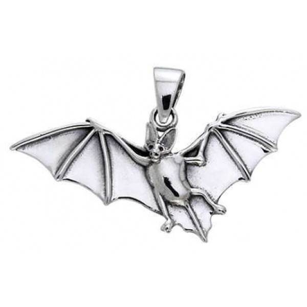 Bat in Flight Sterling Silver Pendant