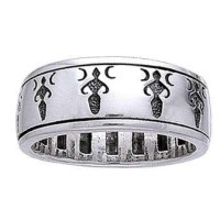 Moon Goddess Sterling Silver Fidget Spinner Ring