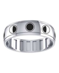 Phases of the Moon Sterling Silver Fidget Spinner Ring