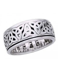 Triquetra Sterling Silver Fidget Spinner Ring