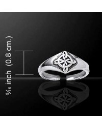 Celtic Four Point Quaternary Knot Silver Toe Ring