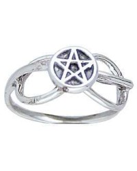 Pentacle Sterling Silver Open Loop Ring