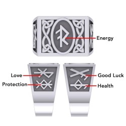 The Fifth Power of Rune Viking Mens Signet Ring