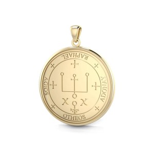 Archangel Raphael Sigil Solid Gold Pendant