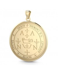 Archangel Zadkiel Sigil Solid Gold Pendant