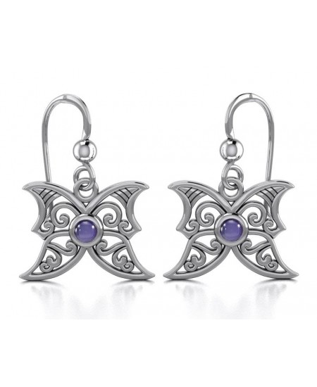 Amethyst Blue Moon Silver Earrings