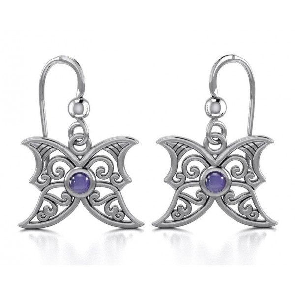 Amethyst Blue Moon Silver Earrings