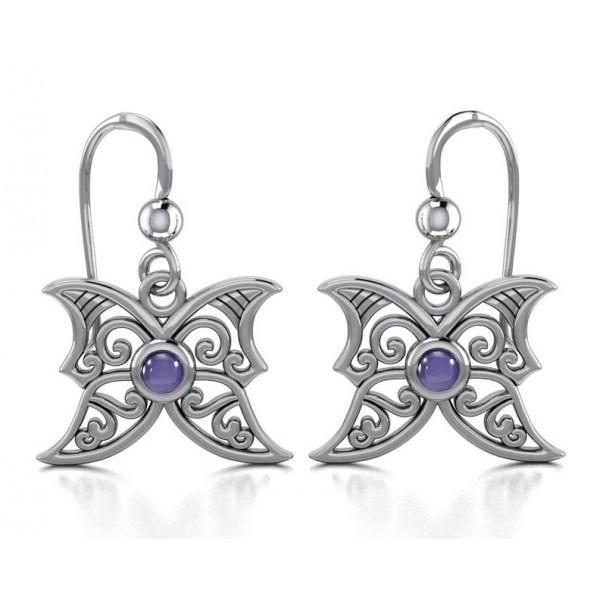 Amethyst Blue Moon Silver Earrings