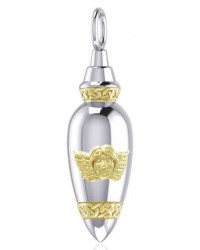 Angel Silver and Gold Bottle Pendant