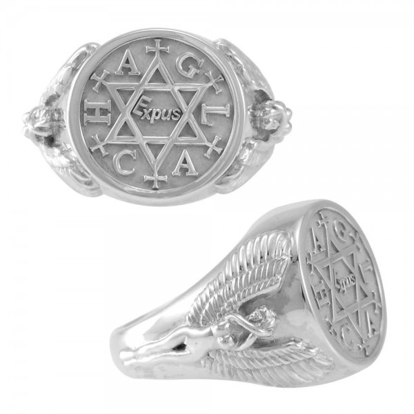 Angel Talisman Occult Large Mens Signet Ring