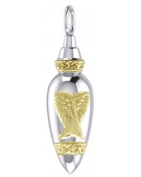 Angel Wings Silver and Gold Bottle Pendant