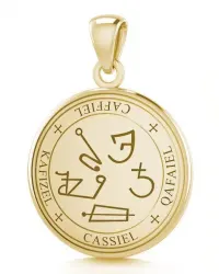 Archangel Cassiel Sigil Solid Gold Small Pendant