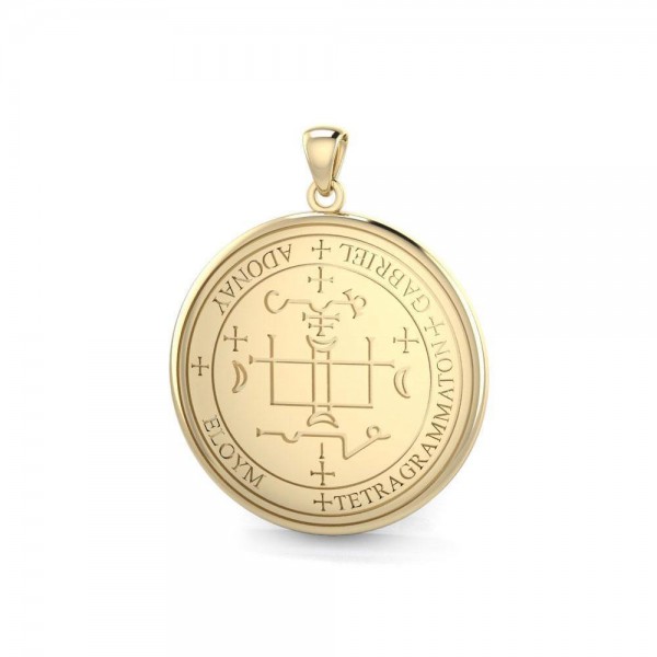 Archangel Gabriel Sigil Solid Gold Pendant