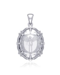 Archangel Michael Natural Clear Quartz Pendant