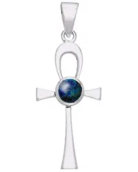 Ankh Egyptian Pendant with Azurite Gem