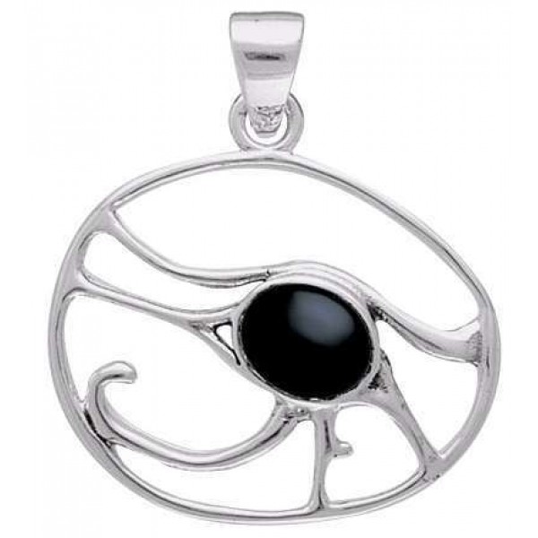 Egyptian Eye of Horus Pendant with Gemstone