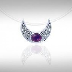 Blue Moon Silver Pendant with Amethyst