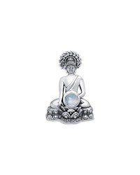 Buddha Time of Meditation Rainbow Moonstone Pendant