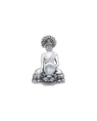 Buddha Time of Meditation Rainbow Moonstone Pendant