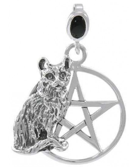 Cat Familiar Pentacle Laurie Cabot Pendant