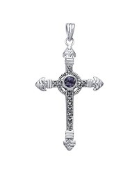 Celtic Cross Marcasite Pendant 