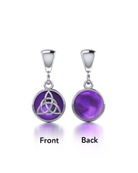 Eternal Trinity Amethyst Triquetra Flip Pendant - Sterling Silver