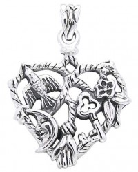 Cimaruta Heart Sterling Silver Witches Charm