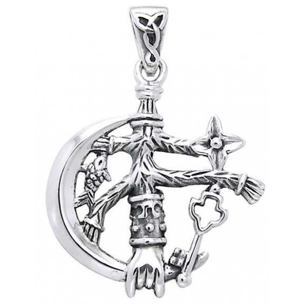 Cimaruta Crescent Moon Sterling Silver Witches Charm