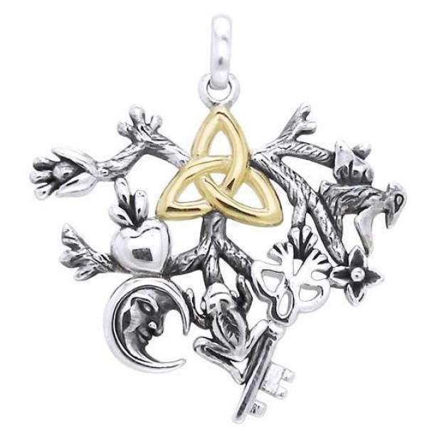 Cimaruta Triiquetra Stregheria Sterling Silver Witches Charm