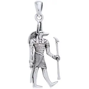 Egyptian God Anubis Silver Pendant