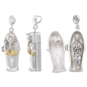 Egyptian Coffin Pendant with Mummy