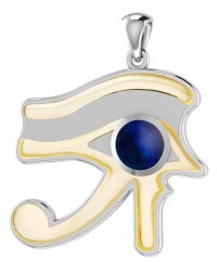 Lapis Eye of Horus Gold Accented Pendant