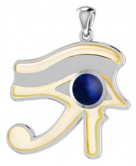 Lapis Eye of Horus Gold Accented Pendant