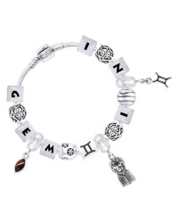 Gemini Astrology Bead Bracelet with Gem