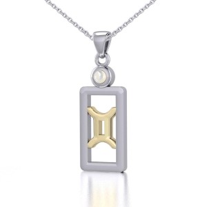 Gemini Pendant with Mother of Pearl Jewelry Set