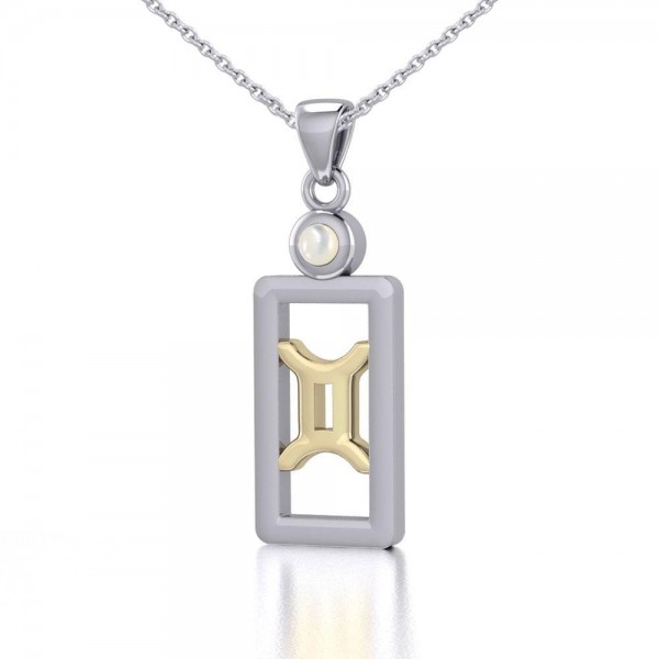 Gemini Pendant with Mother of Pearl Jewelry Set