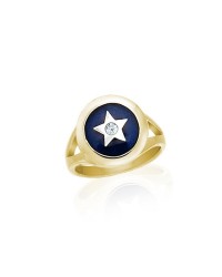 Gold Accented White Cubic Zirconia Spiritual Eye Ring