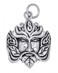 Green Man Sterling Silver Charm