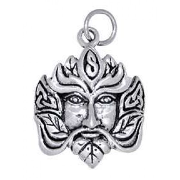 Green Man Sterling Silver Charm