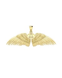 Guardian Angel Wings 18K Gold Pendant with Libra Zodiac Sign 