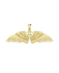 Guardian Angel Wings 18K Gold Pendant with Libra Zodiac Sign 