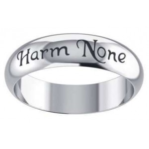 Harm None Wiccan Band Ring