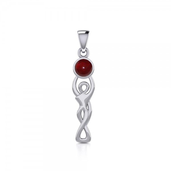 Moon Goddess Garnet Pendant