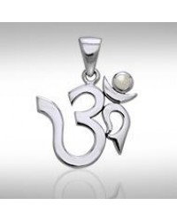 Om Sterling Silver Mother of Pearl Pendant