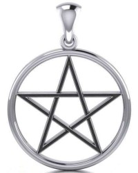 Black Pentagram Sterling Silver Pendant