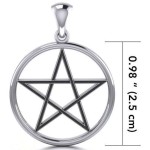 Black Pentagram Sterling Silver Pendant