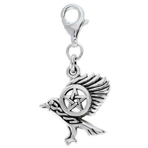 Raven Pentacle Mystical Clip On Charm